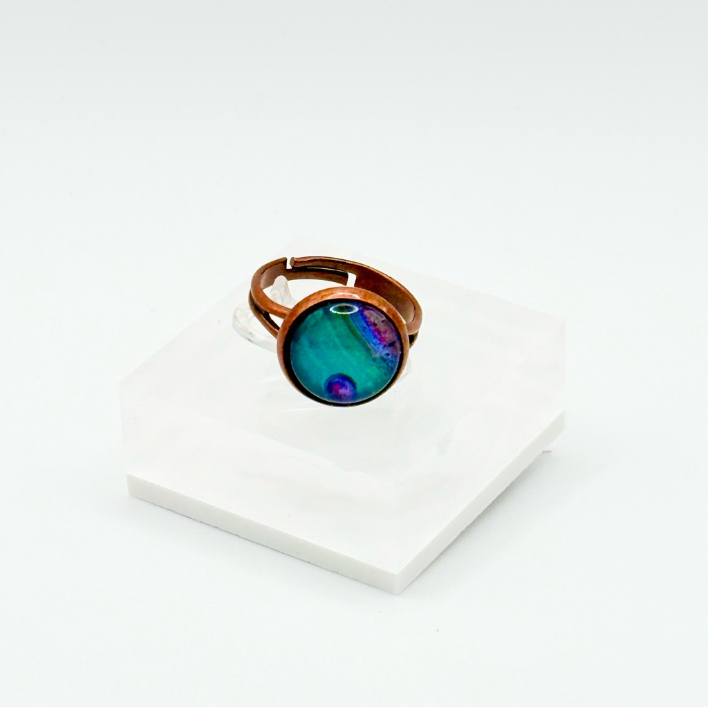 Vibrant Blue And Brown Women's Ring